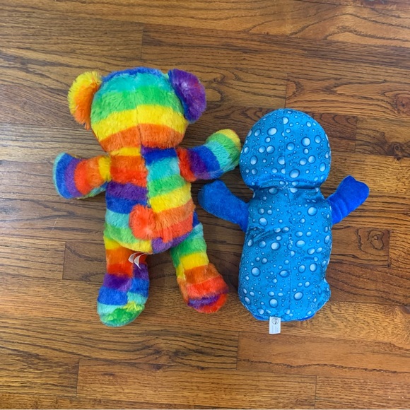 Stuffed Animals 14” Multicolor Stripe Teddy Bear & 12” Blue Polkadot Caterpillar - Picture 9 of 14